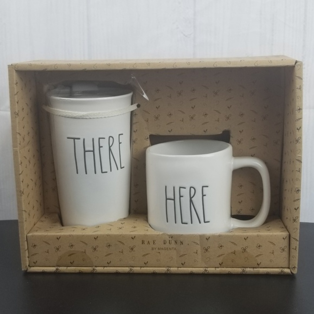 Rae Dunn “There”/Here” Mug Set by Magenta NIB